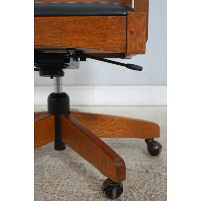 Stickley Arts & Crafts Mission Oak Office Chair For Sale - Image 9 of 18