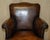 Set of Art Deco Hand Dyed Cigar Brown Leather Club Armchairs For Sale - Image 4 of 18