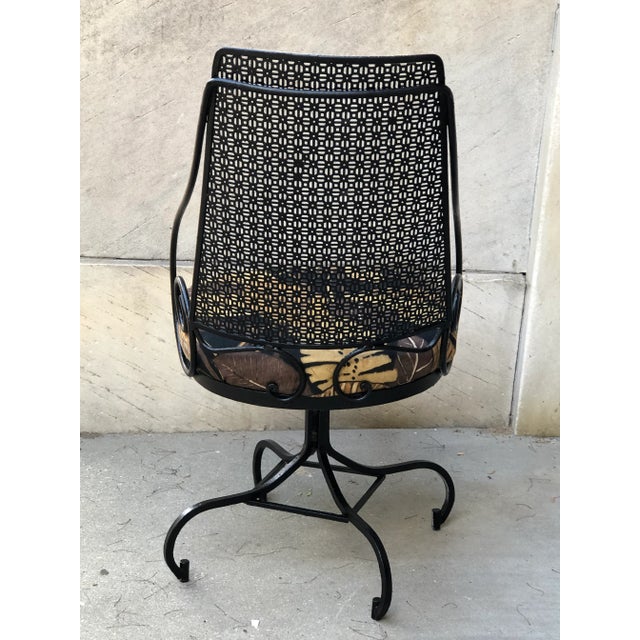 Metal Mid-Century Wrought Iron Swivel Chairs - Set of 4 For Sale - Image 7 of 13
