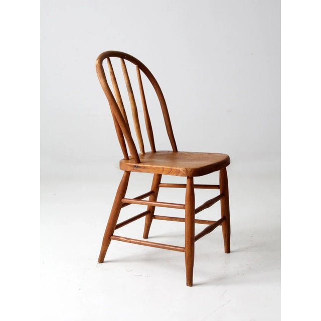 Brown Antique Farmhouse Windsor Chair For Sale - Image 8 of 12