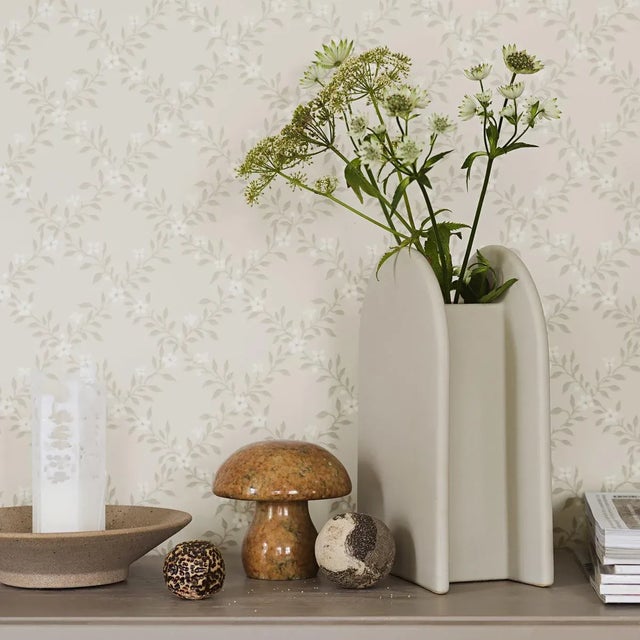 Borastapeter Sample - Boråstapeter Sommarslöja Wallpaper in Grisaille For Sale - Image 4 of 5