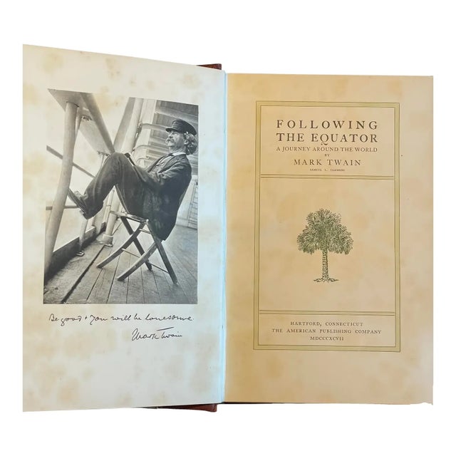 American Mark Twain First Edition Following the Equator, a Journey Around the World the American Publishing Company 1897 For Sale - Image 3 of 5