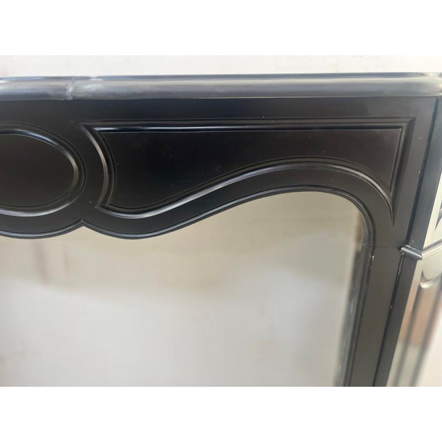 Black Louis XV Style Pompadour Fireplace with Speckled Black Marble For Sale - Image 8 of 15