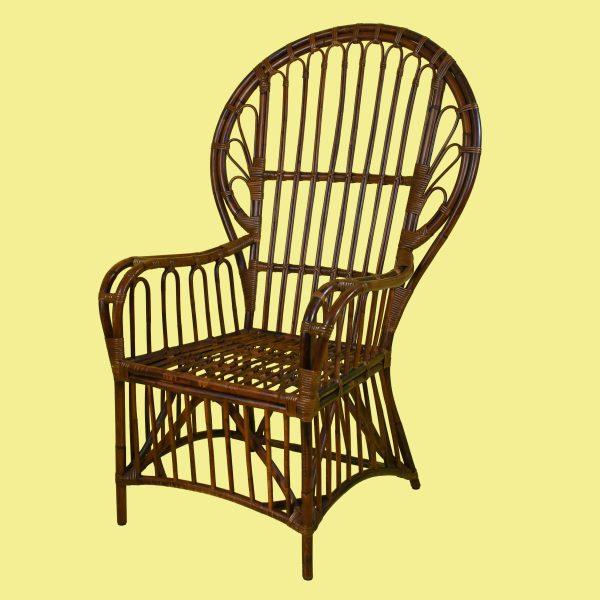 Italian 1970s Pair of Italian Ballon Back Rattan and Cane Wrapped Chairs For Sale - Image 3 of 7