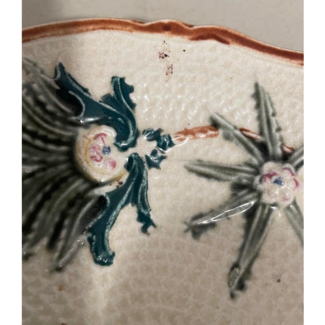 19th Century Wasmuel Belgian 15-Piece Tea Set Majolica Faience Barbotine For Sale - Image 10 of 11