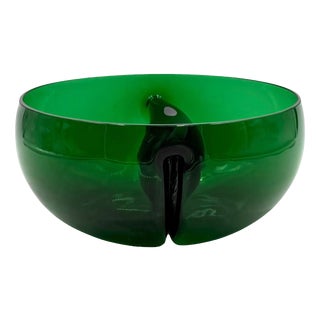 Mid-Century Green Glass Bowl, Italy, 1960s For Sale