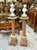 Rococo Rococo Style Pink Pedestal Column Set – Marble Top Gold Leaf For Sale - Image 3 of 3