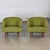 Mid-Century Modern Mid-20th Century Art Deco to Mid-Century Modern Green Bucket or Barrel Style Accent or Lounge Chairs a Pair For Sale - Image 3 of 12