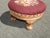 Footstool ~ Vintage French Country Burgundy Floral Round Needlepoint Footstool#2 For Sale - Image 9 of 14