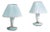 Italian Blue Bedside Tables Lamps, 1950s, Set of 2 For Sale