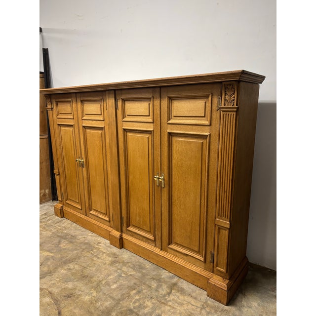 Wood Antique English Four Door Cabinet For Sale - Image 7 of 12