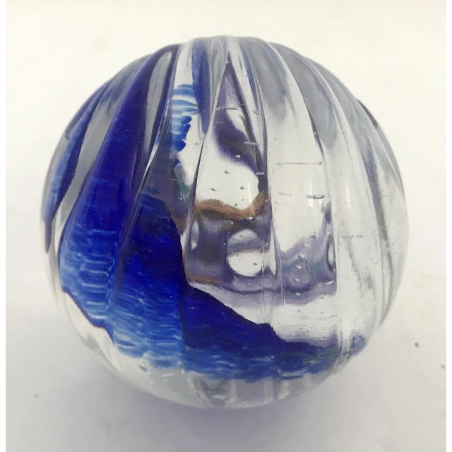 2000 Blue Art Glass Paper Weight For Sale In Palm Springs - Image 6 of 10