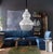 Matthew Izzo Home Estelle Navy Velvet Outside Corner Banquette Sofa For Sale In New York - Image 6 of 6