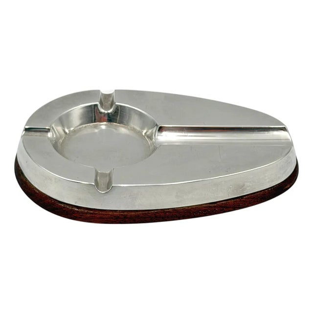1960s Alfred Dunhill English Silver-Plated Service Ashtray and Cigar Tray For Sale