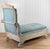 1980s Vintage French Empire Style Blue Upholstered Chaise Lounge For Sale - Image 5 of 12