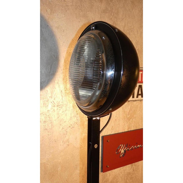 Complete restoration of a steel floor lamp with trellis structure and luminaire with original light from the Porsche 356...