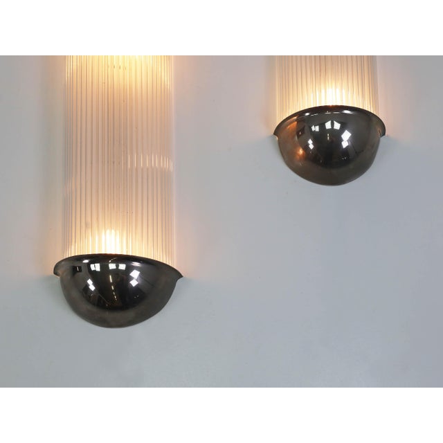 1920s French Art Deco Wall Lights with Glass Rods attributed to Henri Petitot, France, 1920s, Set of 2 For Sale - Image 5 of 6