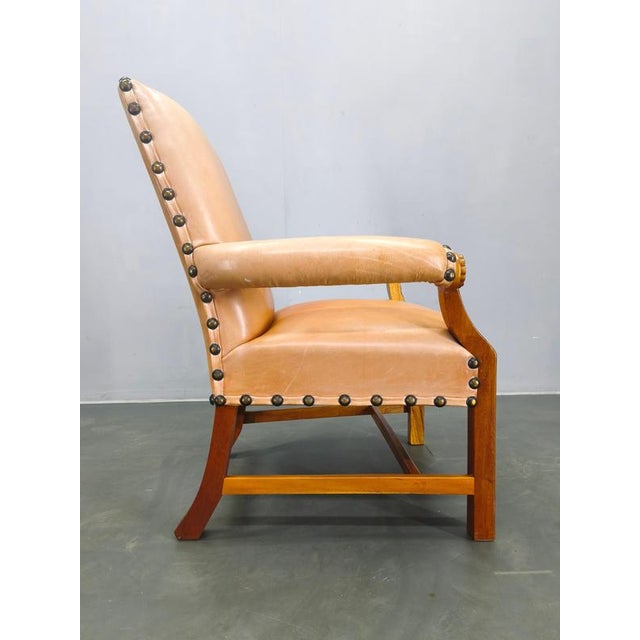 Antique Danish Leather Armchair, 1890s For Sale - Image 13 of 15