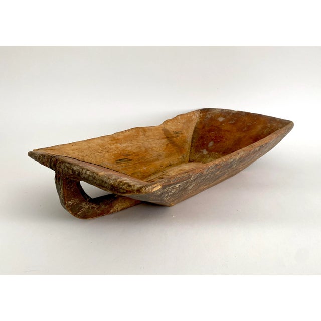 Brown Rustic Turkish Dough Bowl W/ Handle For Sale - Image 8 of 8