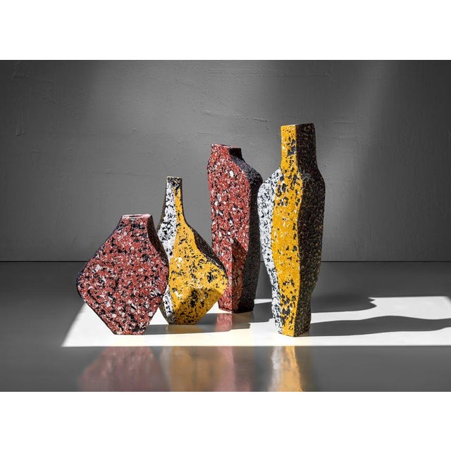 Paper Fragment Ochre II Sculptural Vase by Donatas Zukauskas For Sale - Image 7 of 8