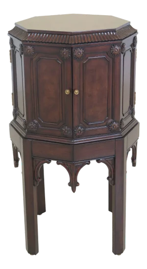 Maitland Smith Octagonal Walnut 2 Door Cabinet
