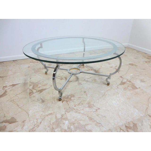 John Stuart Chrome & Steel Round Coffee Table For Sale - Image 11 of 11
