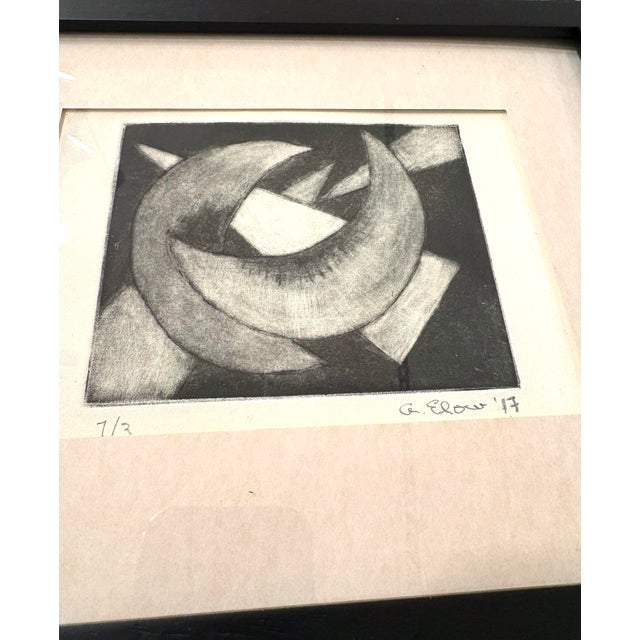 Alon Elow Abstract Etching Made by Artist in Ny Studio Signed in Pencil. 2017 edition 1/3