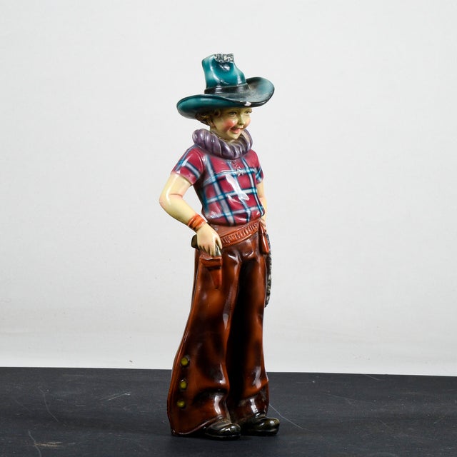 Ilpa, Plaster Sculpture of a Cowboy, 1960, Ceramic For Sale - Image 3 of 11