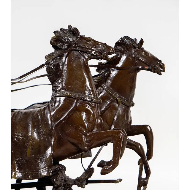 Metal 1980s Large Signed Jim Davidson Bronze Cinderella Carriage Sculpture – 42” Wide” For Sale - Image 7 of 12