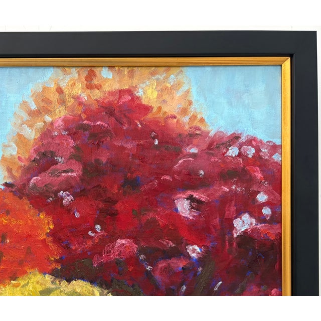 Abstract “Autumn Lane” Framed Oil on Linen by Nancy M. Vignola - For Sale - Image 3 of 7