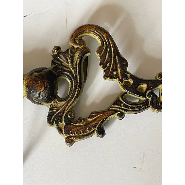 Pair of Vintage Brass Wall Key Hangers For Sale - Image 4 of 5