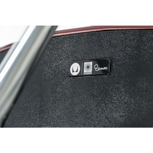 Pair Eames Herman Miller Time Life Lobby Red Leather Office Chairs For Sale - Image 13 of 13