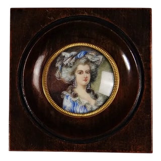 Hand-Painted Miniature Portrait of the Duchess of Coutances by Labille-Guiard, 19th Century For Sale