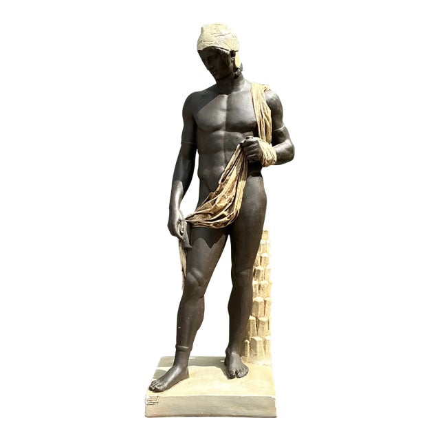 Vintage Neoclassical Sculpture of Man For Sale