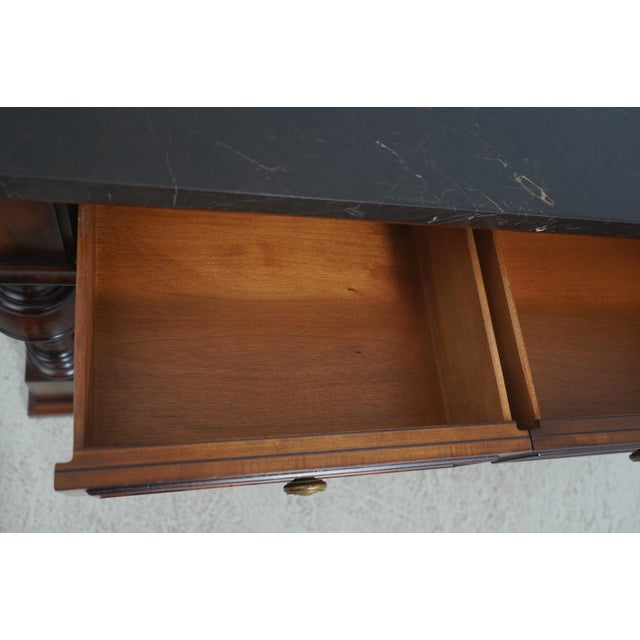 Henredon Henredon 3 Drawer 2 Tier Marble Top Console Table For Sale - Image 4 of 18