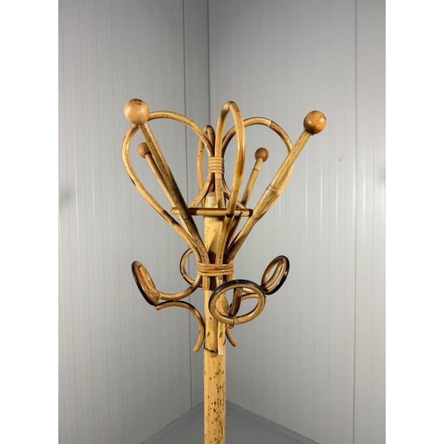 1960s Rattan Standing Coat Rack, 1960s For Sale - Image 5 of 8