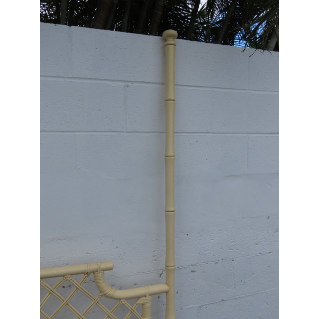 Hollywood Regency Faux Bamboo Posted Painted King Size Headboard 6681 For Sale - Image 10 of 16