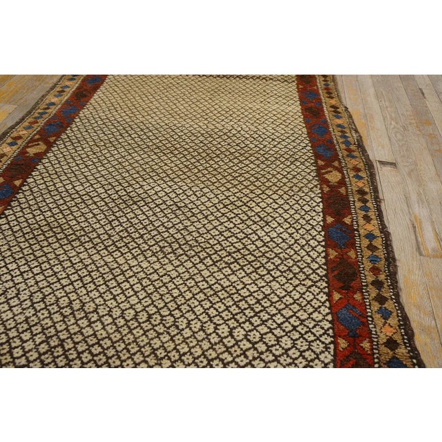 1890s Ivory Geometric Tribal Antique Nw. Persian Carpet 3' 4" X 5' Handknotted Wool Rug For Sale - Image 13 of 15
