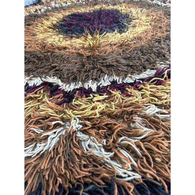 Vintage Scandinavian Swedish Round Rug, 1960s For Sale - Image 15 of 18