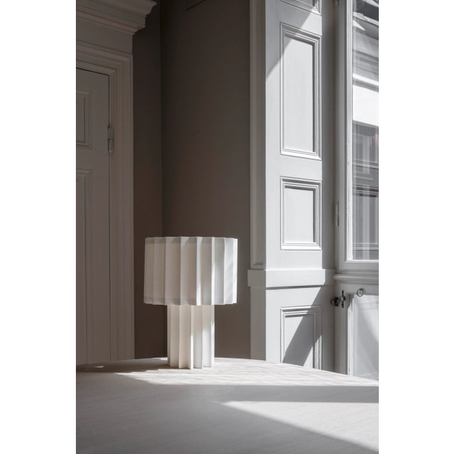 Plissé White Edition' Pleated Textile Table Lamp by Folkform for Örsjö For Sale - Image 9 of 12