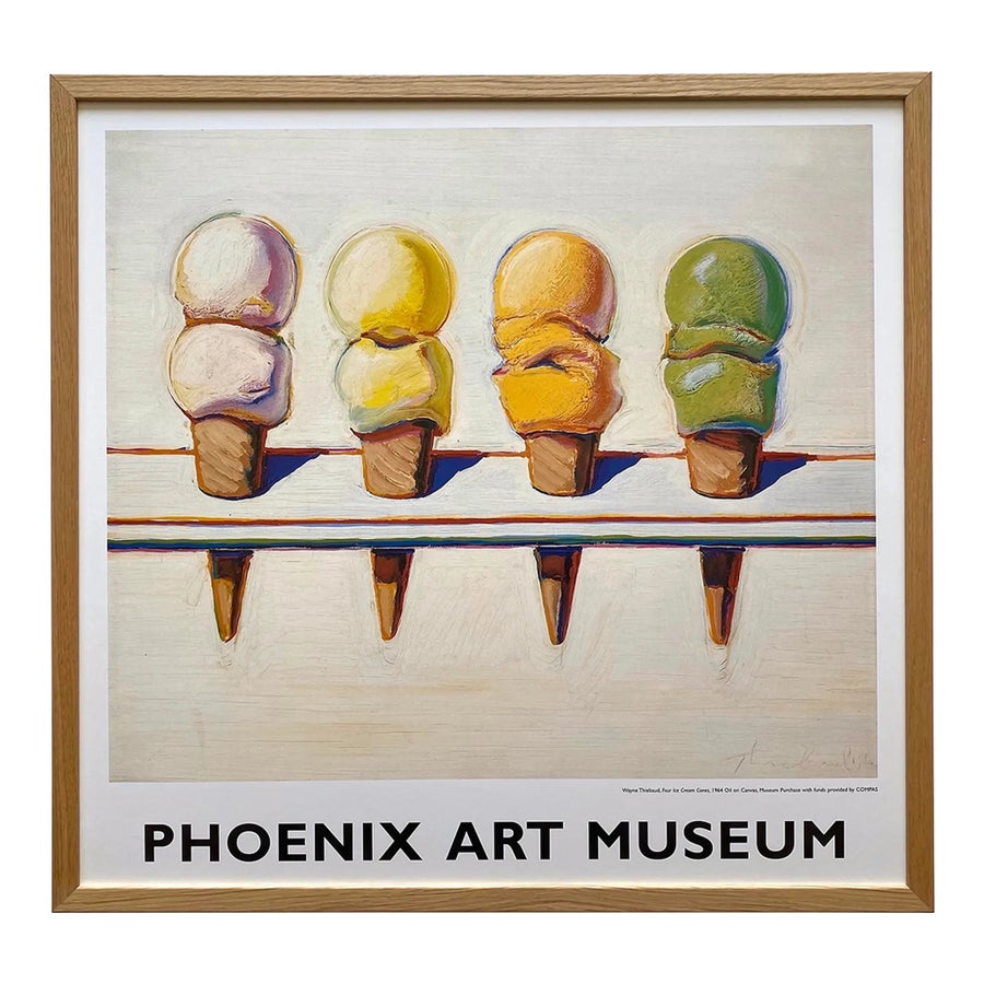 Wayne Thiebaud Vintage 1990 Pop Art Lithograph Print Framed Museum