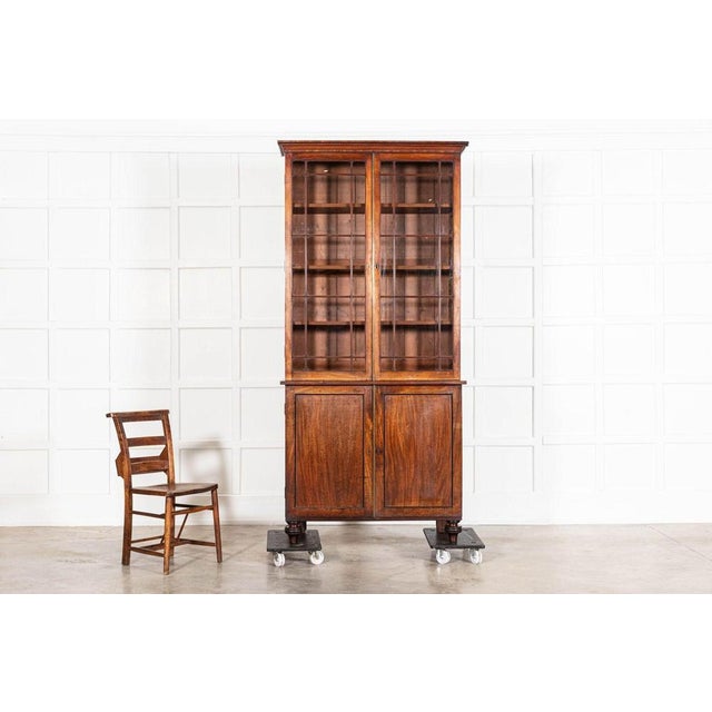 19th Century English Glazed Mahogany Bookcase Vitrine, 1870 For Sale - Image 4 of 16