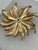 Vintage Gold Tone Sunburst Flower Brooch With Faux Pearl For Sale In Miami - Image 6 of 8