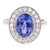 4.27 Carat Oval Cut Tanzanite Diamond White Gold Ring Size 7.5 For Sale