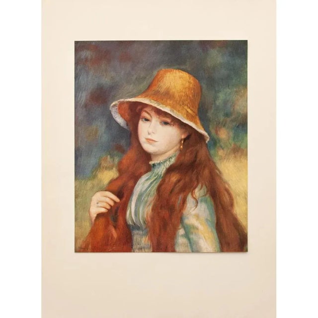 A stunning photogravure after painting "Girl with a Straw Hat" by Auguste Renoir. Comes from first limited American...