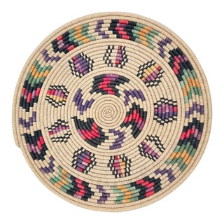 Early 20th Century Hausa Flat Basket Nigeria 17inch MATTER COLLECTION For Sale