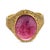 Mid-Century Modern 1940s Retro 9.00 Carat Pink Tourmaline 18k Yellow Gold Ring, Size 8.25 For Sale - Image 3 of 5