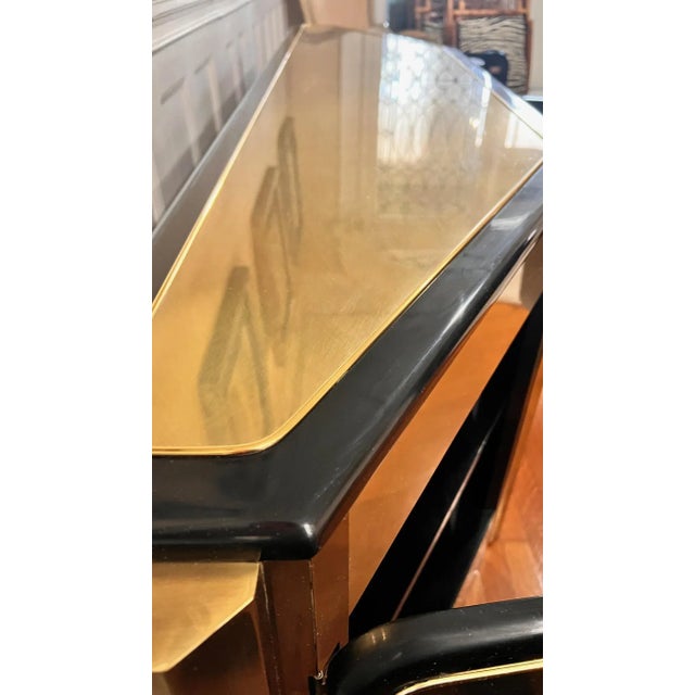 1970s Bernhard Rohne for Mastercraft "Tree of Life" Acid Etched Brass and Inlaid Sideboard For Sale - Image 12 of 14