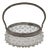Murano Glass Basket with Silver-Toned Frame & Hobnail Design, Italy For Sale