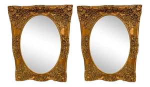 French Style Wall, Console or Pier Mirrors. Gilt Gesso and Wooden - a Pair